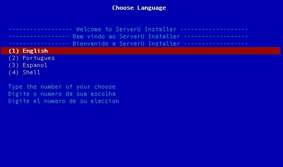 ServerU Language Menu
