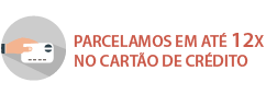 Parcelamos em até 12x no cartão de crédito